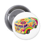 Colorful Psychedelic Painted Bus Button