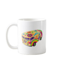 Colorful Psychedelic Painted Bus Coffee Mug