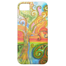 Colorful psychedelic swirly tree iPhone 5 case