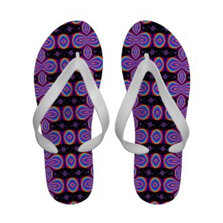 Colorful purple black abstract pattern Flip-Flops