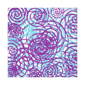 Colorful Purple Blue Abstract Swirls Chaos Pattern Stretched Canvas Print