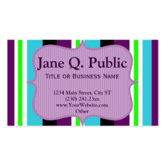 Colorful Purple Stripes Business Card Templates