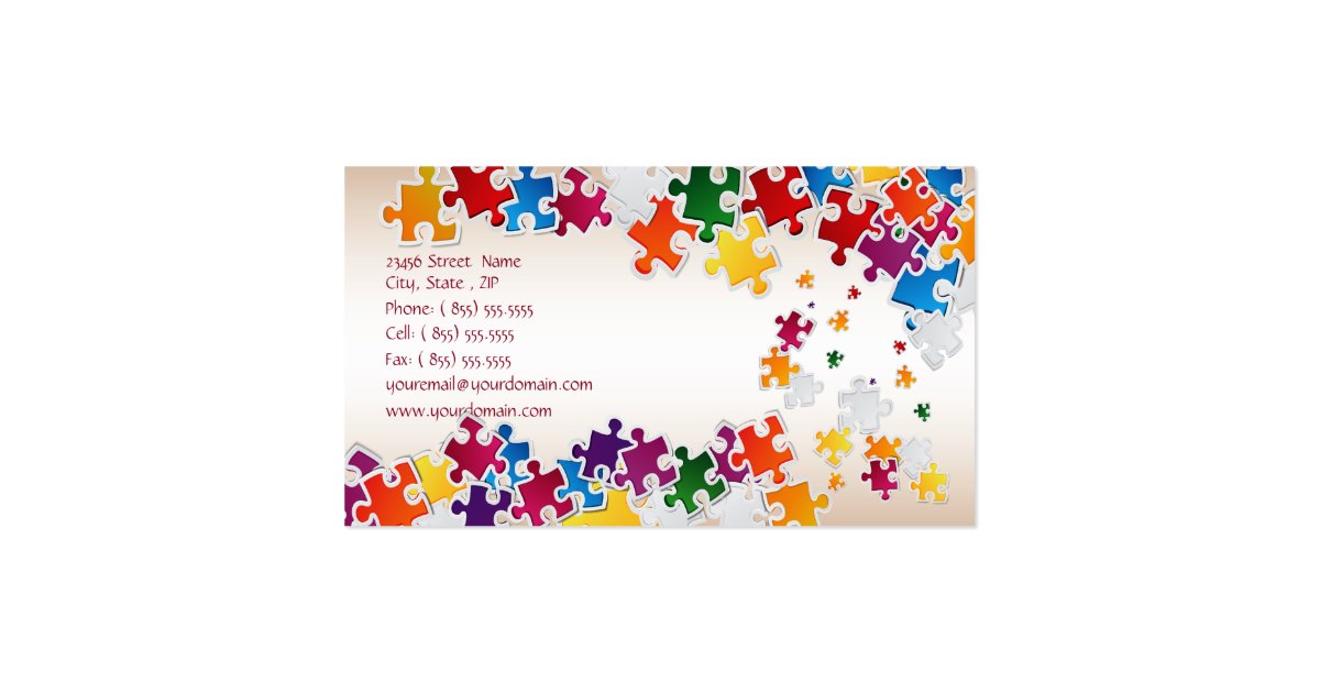 Colorful Puzzle Business Card Zazzle