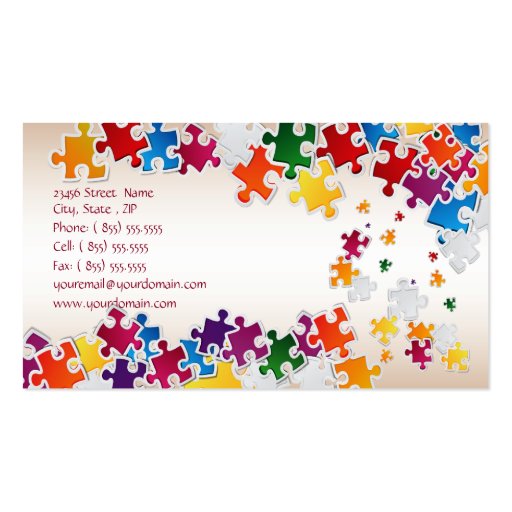 Colorful Puzzle Business Card (back side)