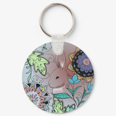 Colorful Rabbit Key Chain by artology