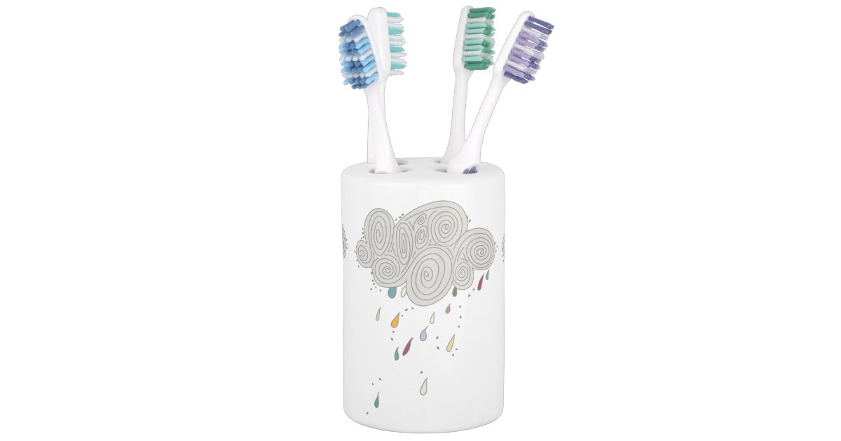 Colorful Rain Cloud Toothbrush Holder Dispenser Zazzle