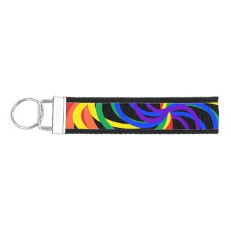 Colorful Rainbow Abstract Pattern Wrist Keychain