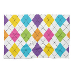 Colorful Rainbow Argyle Diamond Pattern Teen Gifts Towel