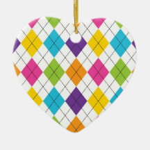 Colorful Rainbow Argyle Diamond Pattern Teen Gifts Ornament