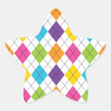 Colorful Rainbow Argyle Diamond Pattern Teen Gifts Sticker