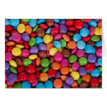 Colorful rainbow candy sweets greeting card