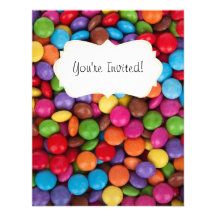 Colorful rainbow candy sweets invitation