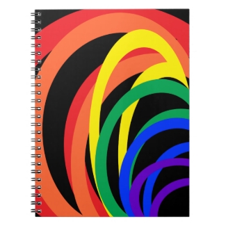 Colorful Rainbow Crescent Abstract Notebook
