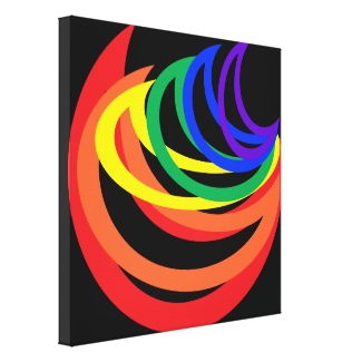 Colorful Rainbow Crescent Pattern Canvas Print