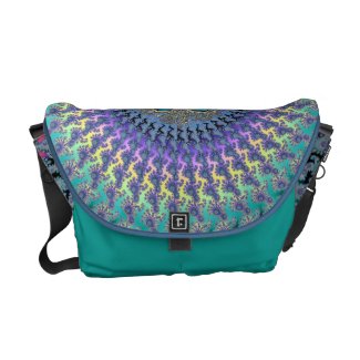 Colorful Rainbow Fractal Swirl Messenger Bag
