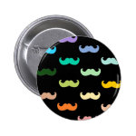 Colorful Rainbow Mustache pattern on black Pins Colorful Rainbow Mustache pattern on black Pins