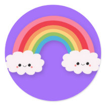 Colorful Rainbow on Purple Stickers