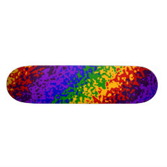 Colorful Rainbow Paint Splatters Abstract Art Skateboard Deck