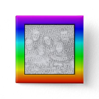 Colorful Rainbow Photo Frame Button button