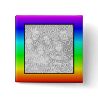 Colorful Rainbow Photo Frame Button button