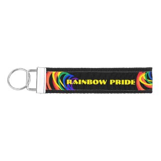 Colorful Rainbow Pride Pattern Wrist Keychain