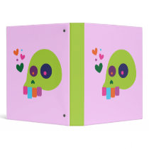 Colorful Rainbow Skull 3 Ring Binders