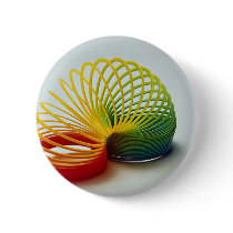 Colorful Rainbow slinky toy for kids Pinback Button