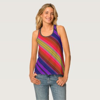 Colorful Rainbow Spectrum Stripes Tank Top