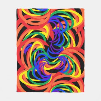 Colorful Rainbow Spiral Abstract Fleece Blanket