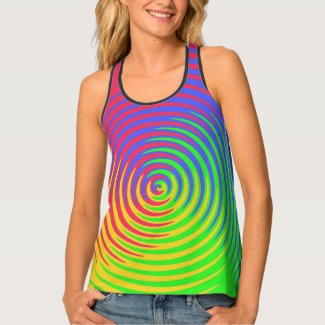 Colorful Rainbow Spiral Pattern Tank Top