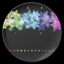 Colorful Rainbow  Stars plates