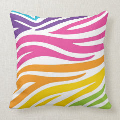 Colorful Rainbow Zebra Print Pattern Gifts Pillows