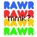 colorful RAWR t-shirts