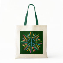 Colorful Rays Surround Peace Sign bags by GreenNeighborPeace Colorful Rays Surround Peace Sign bags