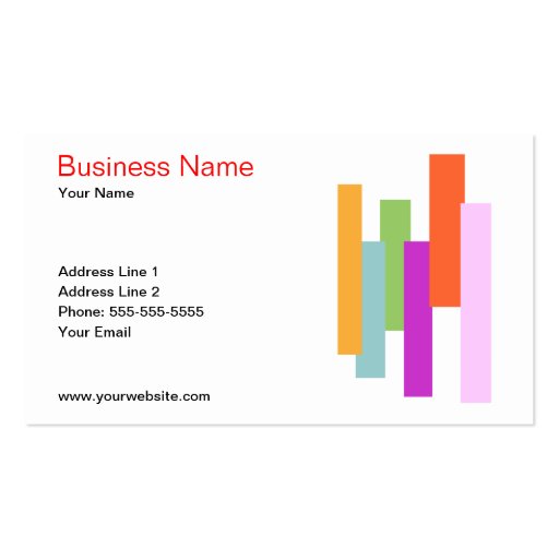 Colorful Rectangles Business Card Template (front side)