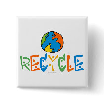 Colorful Recycle buttons by GreenNeighbor Colorful Recycle buttons