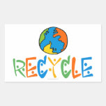Colorful Recycle Rectangle Stickers