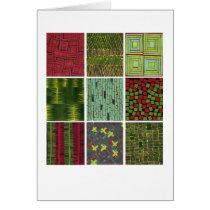 Colorful red green abstract patterns cards