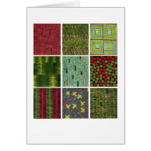 Colorful red green abstract patterns cards