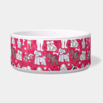 Colorful Red Dog Water Bowl