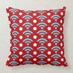 Colorful Red Teal Turquoise Rainbows Arches Dots Throw Pillows