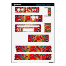 colorful red yellow pattern nintendo wii skin