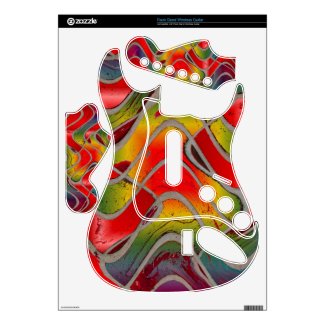 colorful red yellow pattern rock band guitar skins