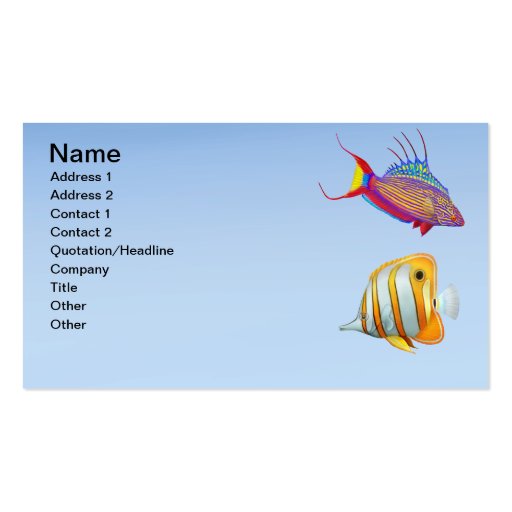 Colorful Reef Aquarium Fish Business Card Zazzle