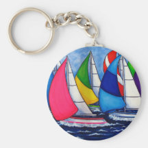 Colorful Regatta Sailing Key Chain
