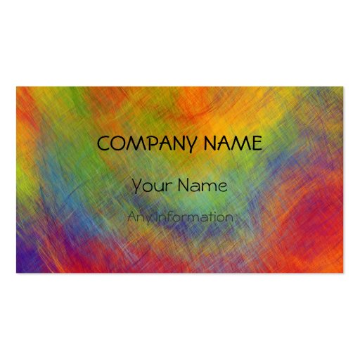 Colorful Retro Abstract Painting 7 Business Card Template (front side)