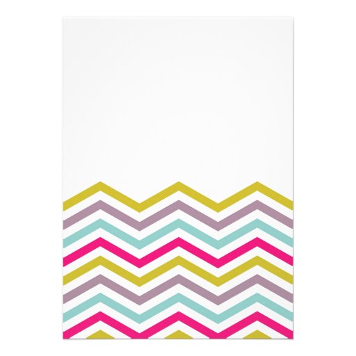 Colorful Retro Chevron Engagement Party Invitation