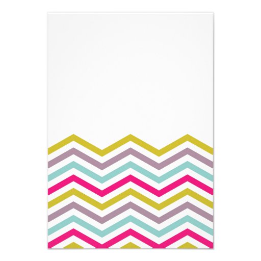 Colorful Retro Chevron Pattern Reception Card