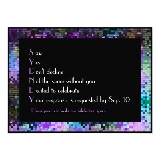 Colorful Retro Disco Glitter Geometric Pattern Announcements