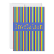 Colorful Retro Early 1960s Stripes - Invitation